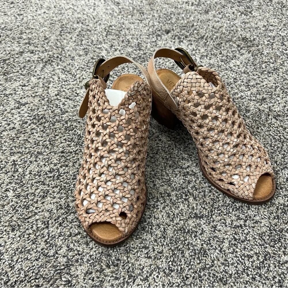 VERACRUZ Artisans Sundance Ankle Woven Leather Heeled Sandals 36
